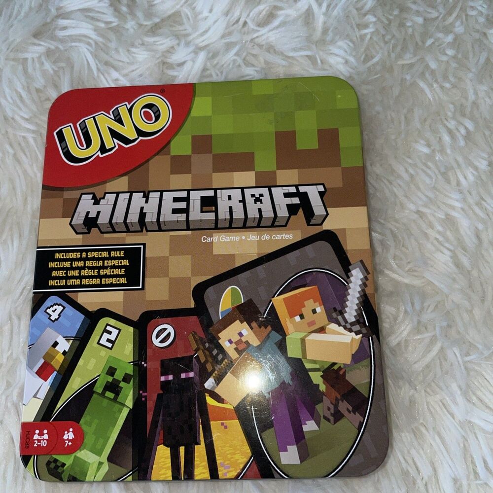 UNO Card Game MINECRAFT With Special Collectors Tin Mattel Game